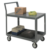 Two Shelf Unassembled Heavy Duty Service Cart by Global Industrial – 12-Gauge Powder Coated Steel, Gray, Model 752247