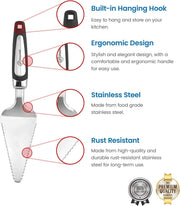 PAXNOK Pie Server and Cake Cutter Set, Stainless Steel, Black 13 Inch