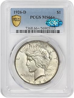 1926 D American Silver Peace Dollar MS-66+ $1 PCGS/CAC MS66+