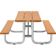 Outdoor 8'L Rectangular Picnic Table by Global Industrial – Recycled Plastic & Steel, Cedar, Model 271675CD