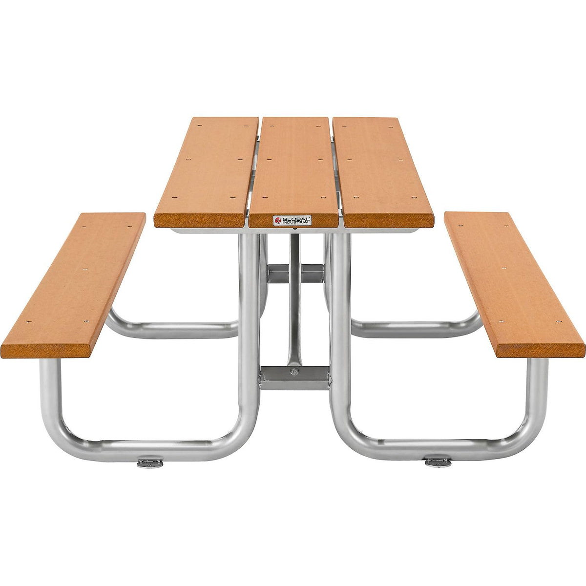 Outdoor 8'L Rectangular Picnic Table by Global Industrial – Recycled Plastic & Steel, Cedar, Model 271675CD