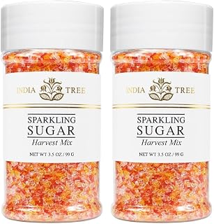 India Tree Harvest Mix Sparkling Sugar, 3.5 oz | Vibrant Fall Blend of Red, Orange, Yellow & White (Pack of 2)