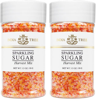 Harvest Mix Sparkling Sugar by India Tree – 3.5 Ounce (Pack of 2), לבן, כתום, צהוב, אדום, Pack of 2