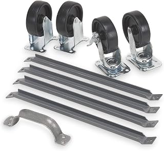 Akro-Mils 30424 Mobile Kit Caster Wheels for 30016 Two Sided Steel Rail Hanging System Garage Organizer, Gray