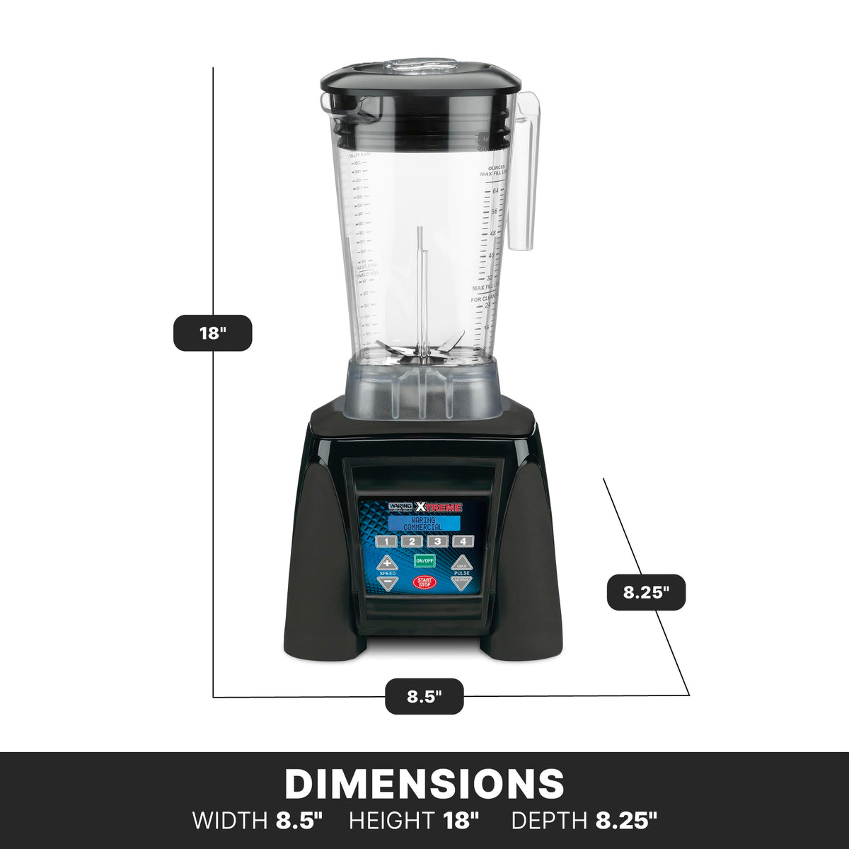 Waring 64 Ounce Copolyester Jar / Copolyester Container / Xtreme Reprogrammable Hi-Power Countertop Blenders