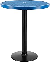 Global Industrial 36" Round Outdoor Bar Height Table with Pedestal Base, 42" H, Blue