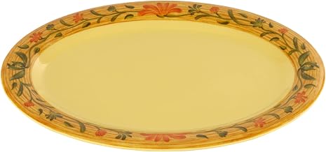 GET OP-135-VN Melamine Oval Serving Platter / Dinner Plate, 13.5" x 10.25", Venetian (Set of 12) | Dishwasher safe, Shatterproof, Buffet, Dinner portions, Stackable, Great for Entrees, Salads, Desserts and Appetizers