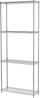 Akro-Mils AWS861236SU 4-Shelf Wire Shelving Starter Unit, 12" x 36" x 86", Chrome