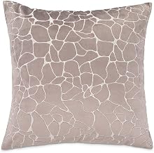 Michael Amini GLAMtastic Crackle Brown Velvet Pillow Set of 2 Crackle Texture Square Decorative Cushions Soft 100% Polyester Fabric Stylish Accent for Living Room Sofa Bedroom