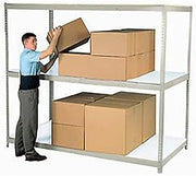 Global Industrial Wide Span Rack 96x24x96, 3 Shelves Deck 800 Lb. Cap Per Level, Gray