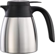 Service Ideas Flow Control Server, Vacuum Insulated, 20oz, Stainless Steel | FCC06SS in 0.6 Liter Brushed with Black Lid