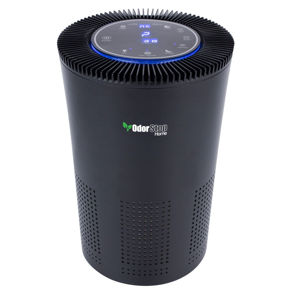OdorStop LLC Air Purifier, 9" Diameter, 120V - Black