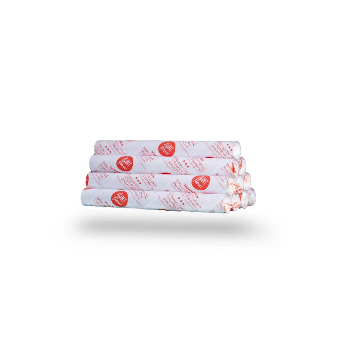 Aunt Flow AF-TAMP-UNVL Cotton Tampon, Regular, Red, 500/Case - Default Title