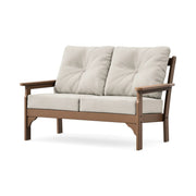 POLYWOOD Seating Settee, 53 1/16" Wide - Teak Dune Burlap