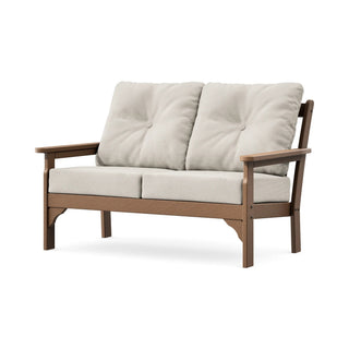 POLYWOOD Seating Settee, 53 1/16" Wide - Teak Dune Burlap
