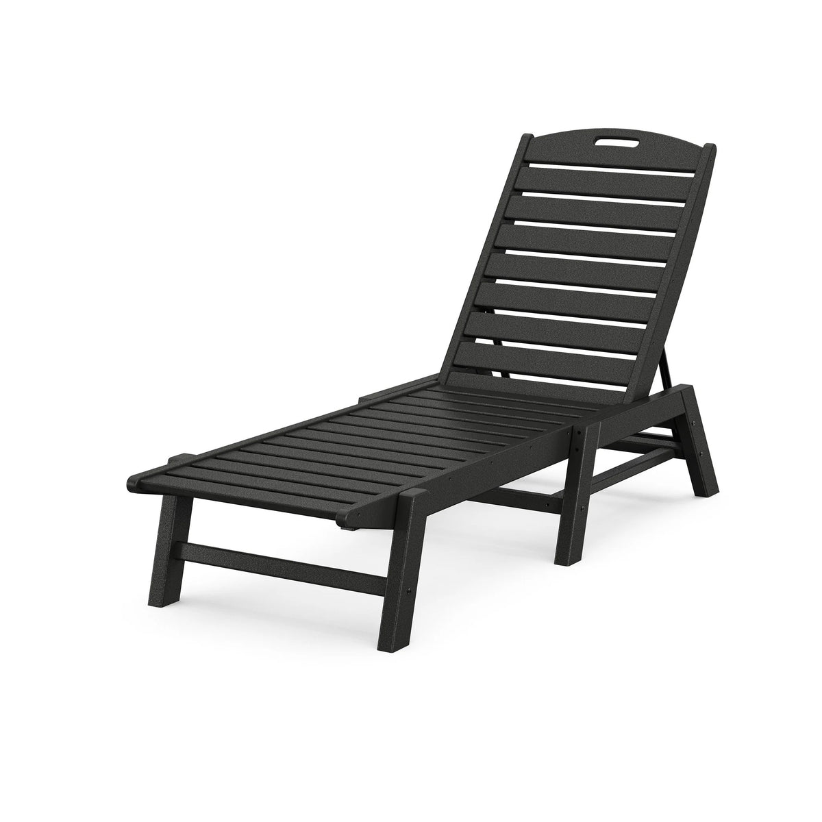 POLYWOOD Adjustable Chaise, 27" x 78 1/2" - Black