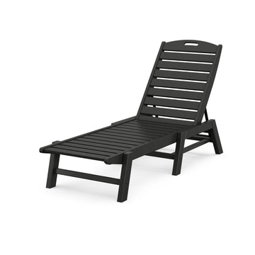 POLYWOOD Adjustable Chaise, 27" x 78 1/2" - Black