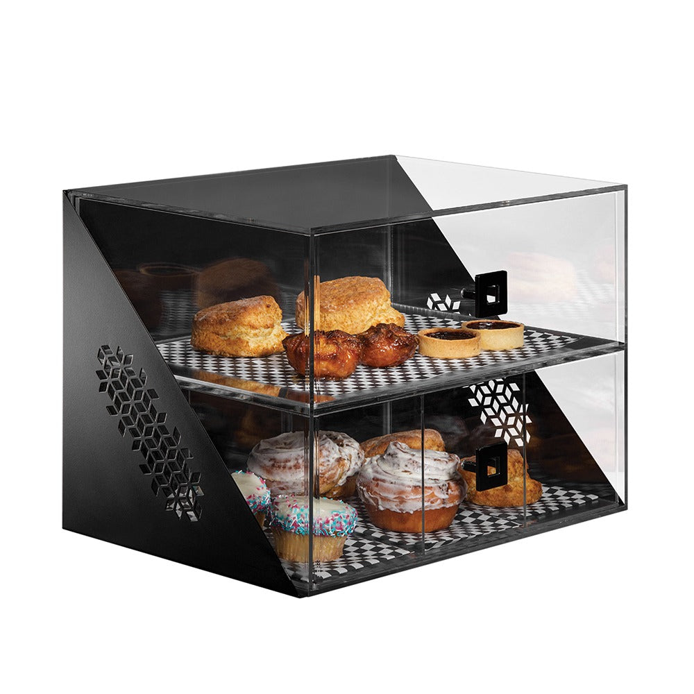 Rosseto Mosaic Acrylic Bakery Display Case, 12" Wide, Black - 18"
