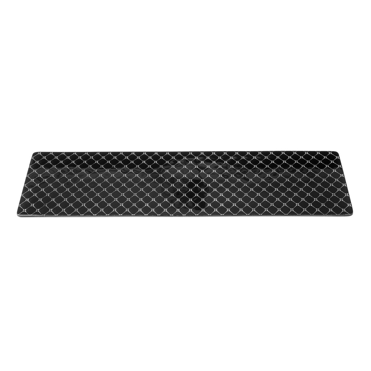 Rosseto Kalderon Zenit Handmade Glass Riser Shelf, 7 15/16" x 31" - Black