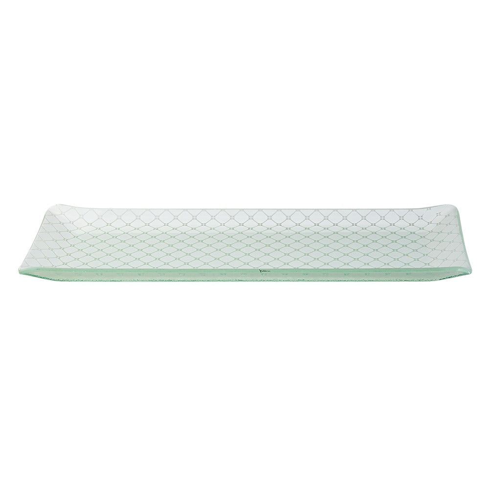 Rosseto Kalderon Zenit Glass Tray, 7 15/16" x 22 1/2" - White