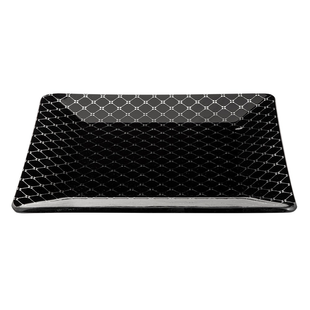 Rosseto Kalderon Zenit Glass Platter, 13 7/8" x 13 7/8" - Black