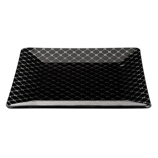 Rosseto Kalderon Zenit Glass Platter, 13 7/8" x 13 7/8" - Black