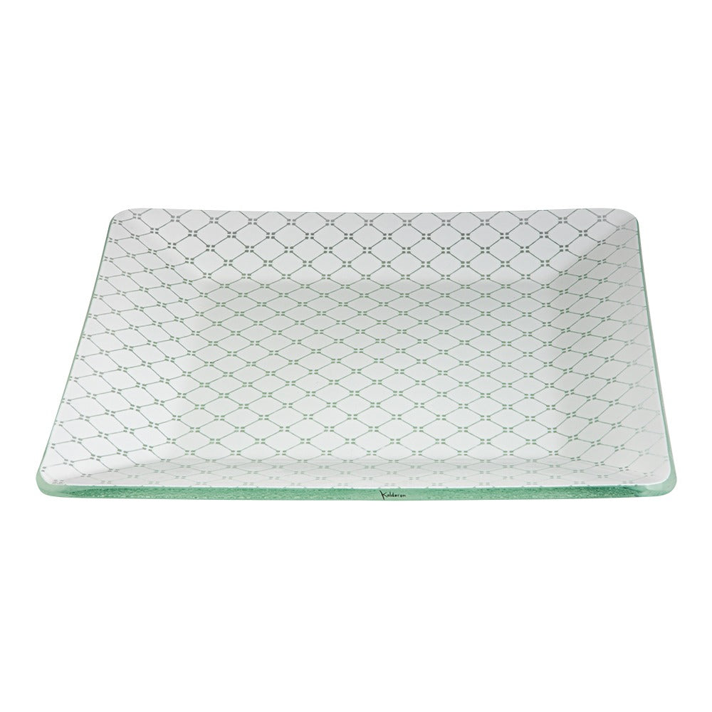 Rosseto Kalderon Zenit Glass Platter, 13 7/8" x 13 7/8" - White