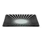 Rosseto Kalderon Stelo Glass Platter, 13 7/8" x 13 7/8" - Black