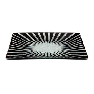 Rosseto Kalderon Stelo Glass Platter, 13 7/8" x 13 7/8" - Black