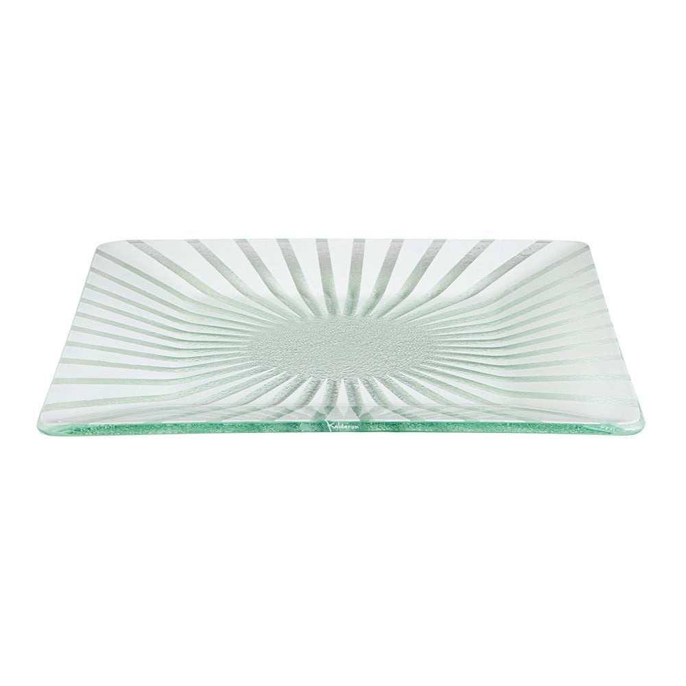 Rosseto Kalderon Stelo Glass Platter, 13 7/8" x 13 7/8" - White