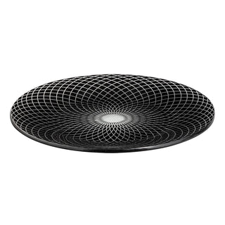 Rosseto Kalderon Spiro Glass Platter, 15 5/8" Diameter - Black