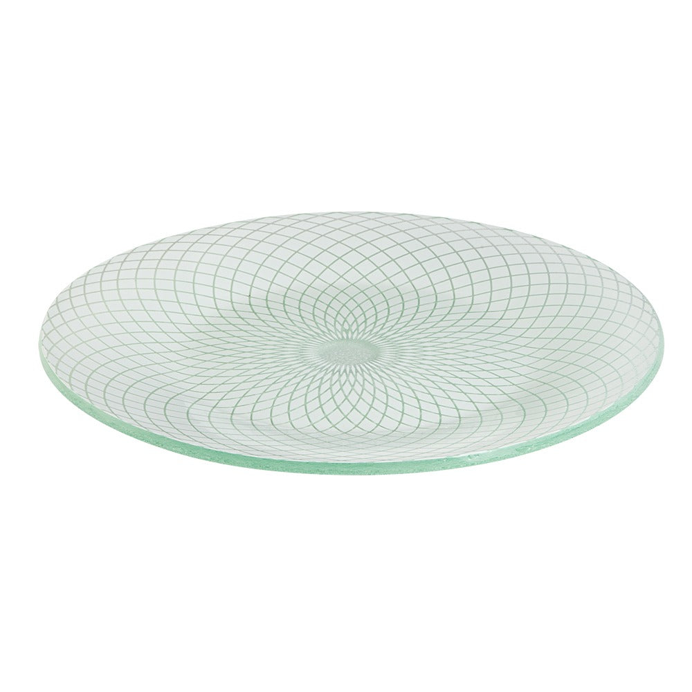 Rosseto Kalderon Spiro Glass Platter, 15 5/8" Diameter - White