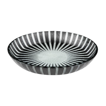 Rosseto Kalderon Stelo Glass Bowl, 14 3/16" Diameter, 2/Set - Black