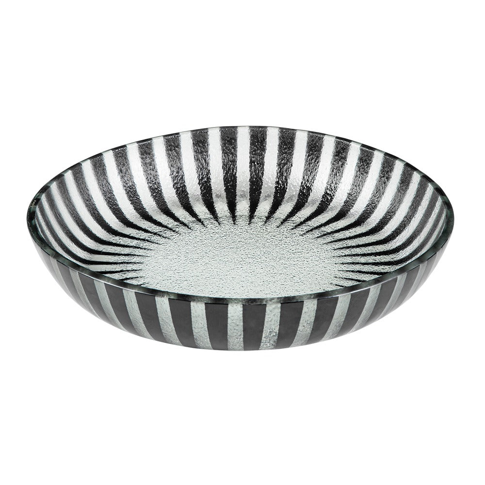 Rosseto Kalderon Stelo Glass Bowl, 10 13/16" Diameter, 2/Set - Black