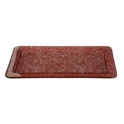 Rosseto Kalderon Foglia Glass Platter, 9 13/16" x 15 3/4" - Red