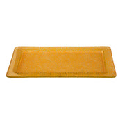 Rosseto Kalderon Foglia Glass Platter, 9 13/16" x 15 3/4" - Yellow
