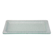 Rosseto Kalderon Foglia Glass Platter, 9 13/16" x 15 3/4" - White