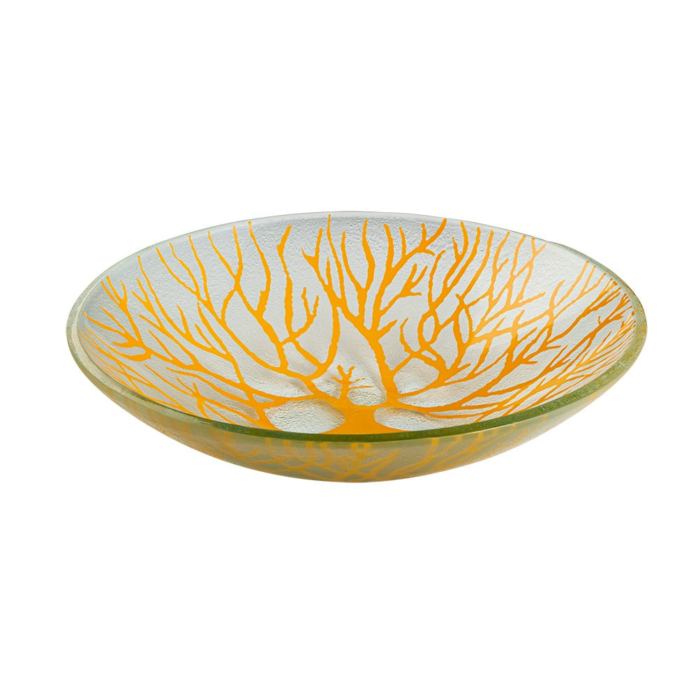 Rosseto Kalderon Radici Glass Bowl, 14 3/16" Diameter - Yellow