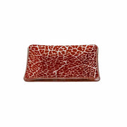 Rosseto Kalderon Zenit Glass Plate, 3 11/16" x 3 11/16", 12/Pack - Foglia Red
