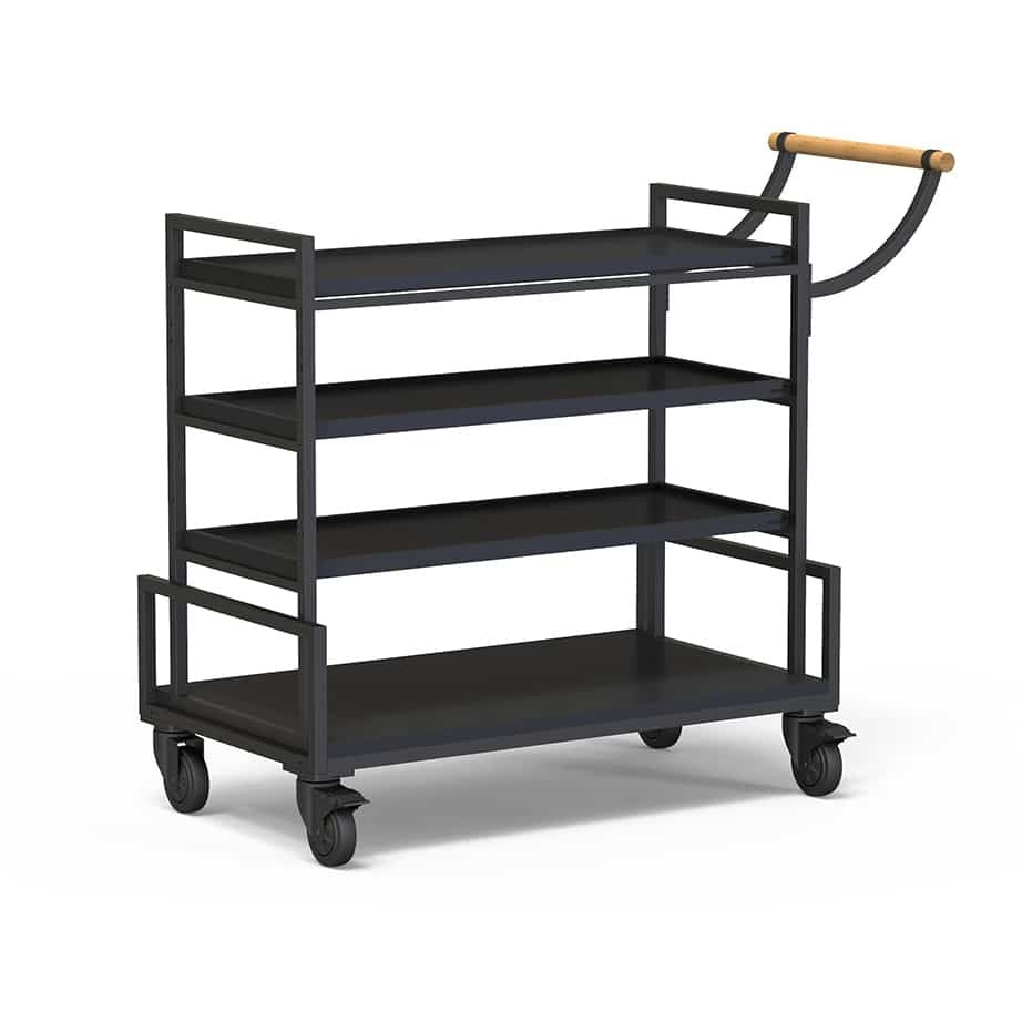 Rosseto Modulite Serving Cart, 20" x 45 5/16" - Black