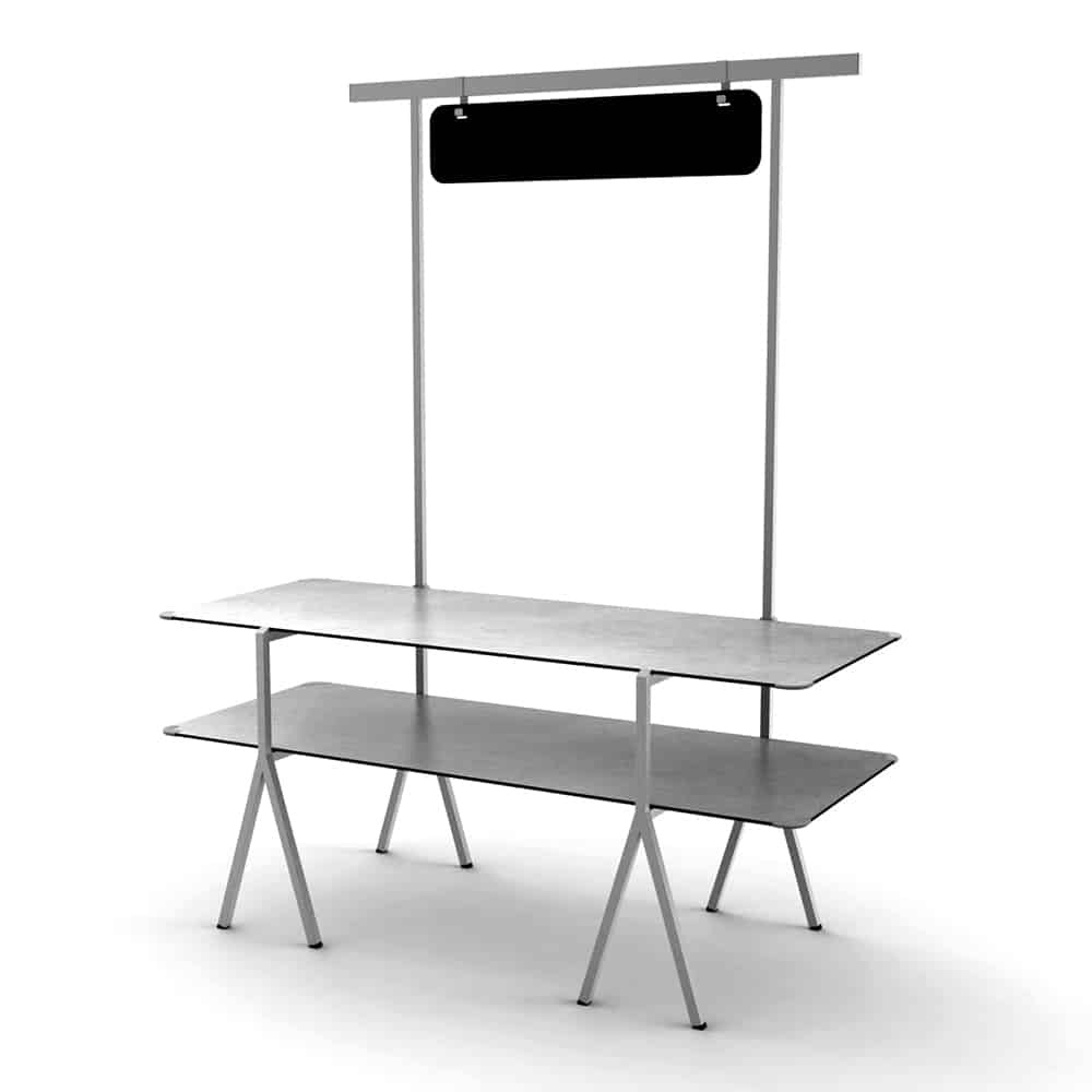 Rosseto Display Table, 30" x 71" - Gray