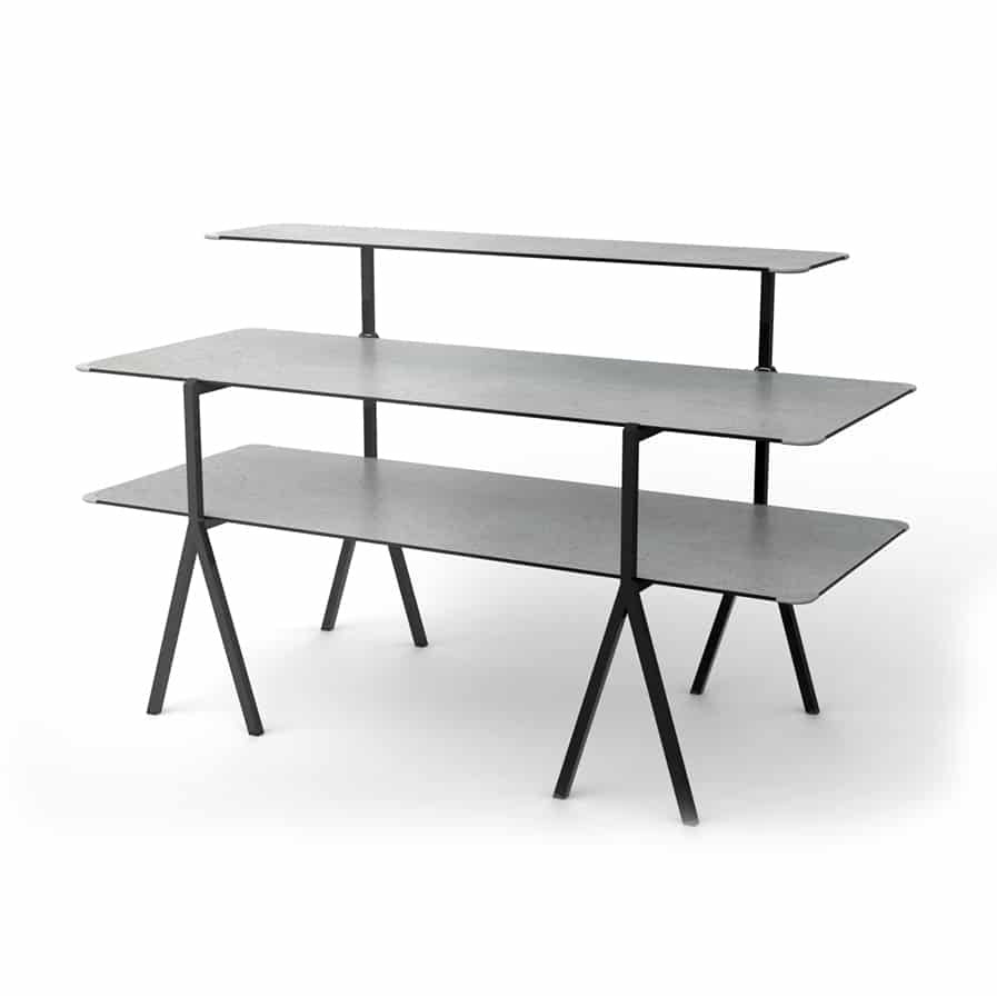 Rosseto High-Pressure Laminate Display Table, 30" x 71" - Gray
