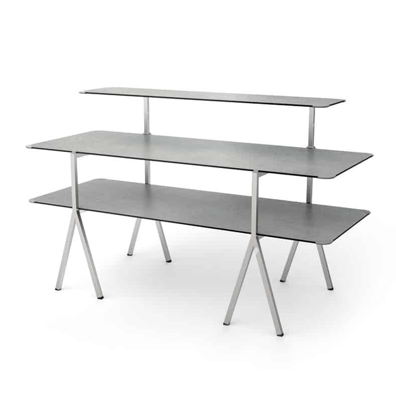 Rosseto High-Pressure Laminate Display Table, 30" x 71" - Gray