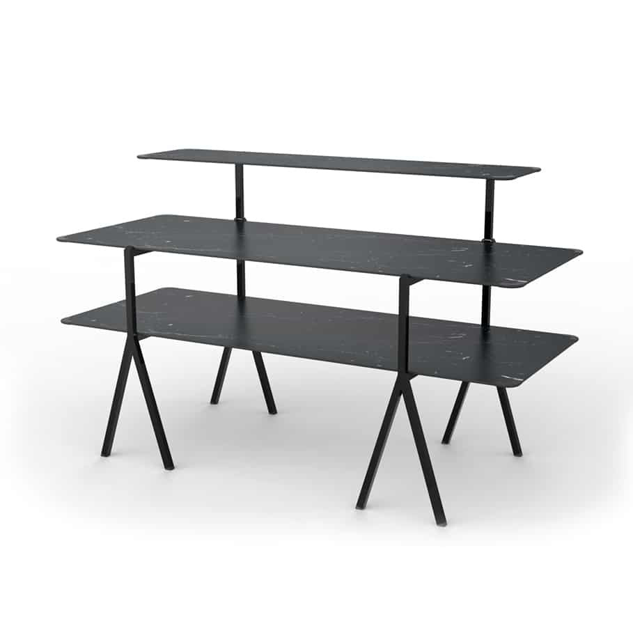 Rosseto High-Pressure Laminate Display Table, 30" x 71" - Black