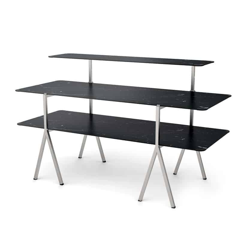 Rosseto High-Pressure Laminate Display Table, 30" x 71" - Black