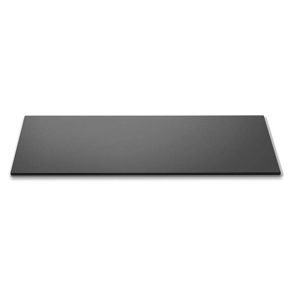 Rosseto Glass Riser Shelf, 7/16" High, Black - 33 1/2" x 7 3/4" Rectangular Narrow