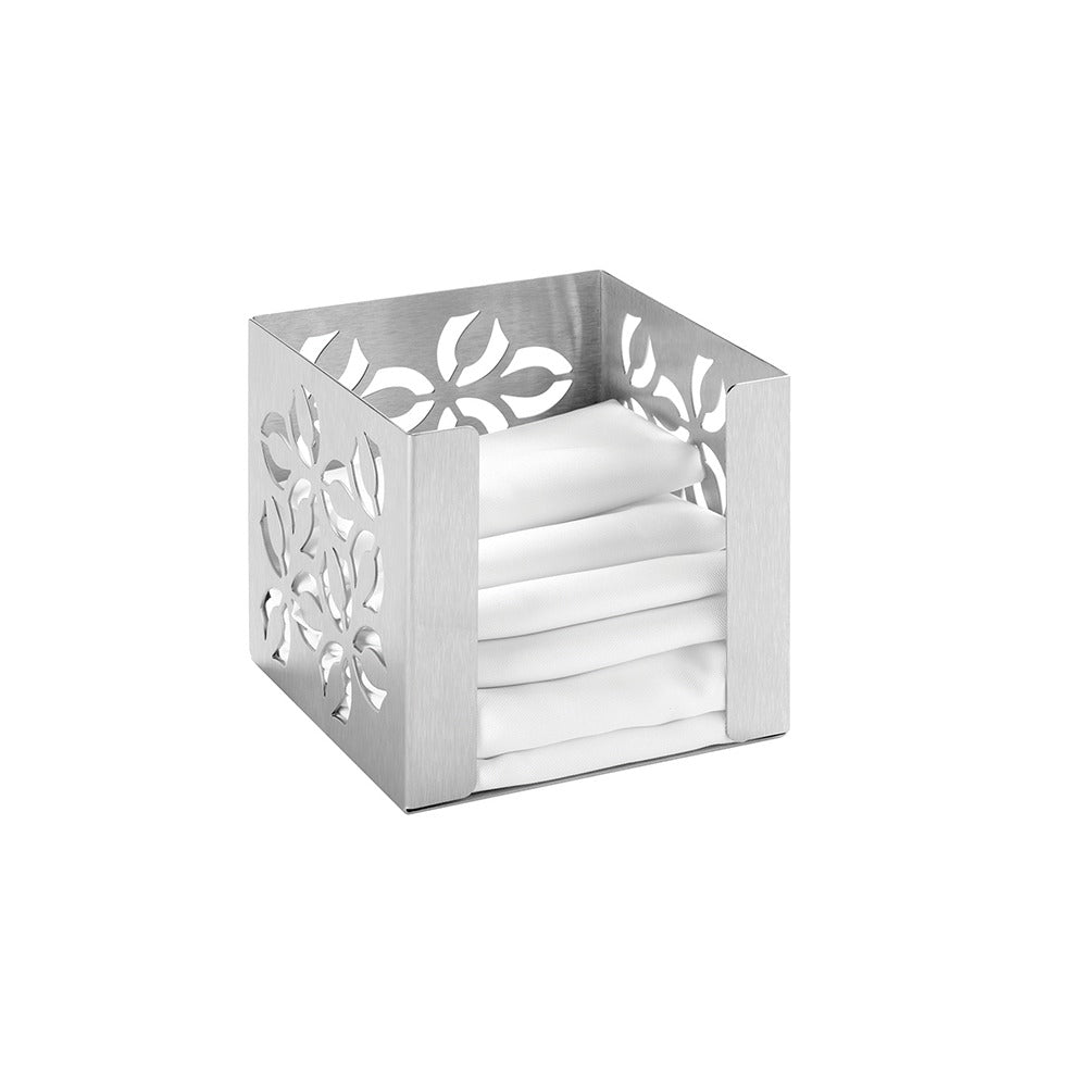 Rosseto SM262 Iris Stainless Steel Napkin Holder, 5 1/4" x 5 1/2", Silver - Default Title