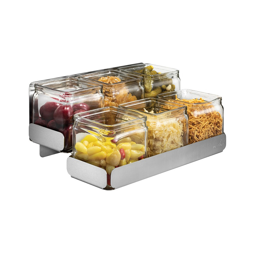 Rosseto Stainless Steel Condiment Station, 8" x 13" - Silver