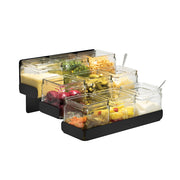 Rosseto Stainless Steel Condiment Station, 12" x 13" - Black