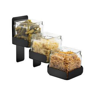 Rosseto Stainless Steel Condiment Station, 12" x 4" - Black